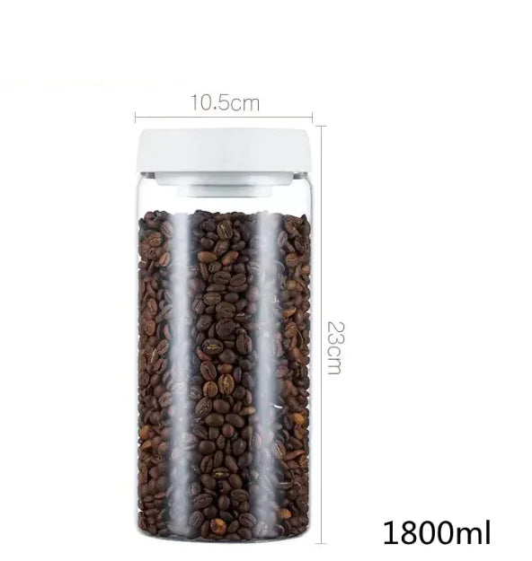 Vacuum Sealed Glass Storage Jar Set – Keep Food Fresh & Organized