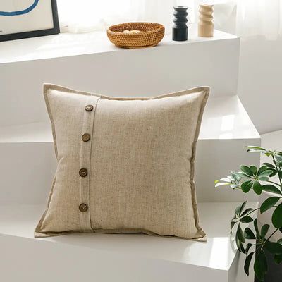 Solid Color Cotton-Linen Cushion with Insert (Japanese Style)