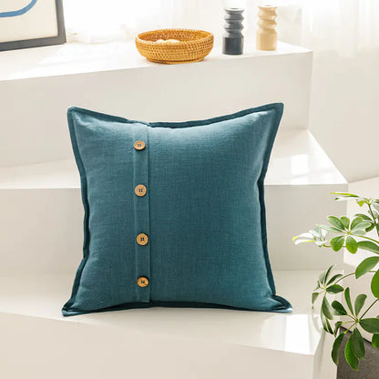 Solid Color Cotton-Linen Cushion with Insert (Japanese Style)