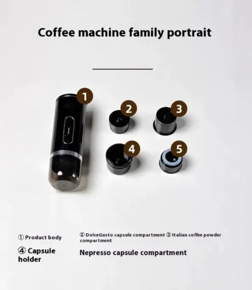 Portable Automatic Espresso Capsule Coffee Machine – Barista-Quality Coffee Anywhere