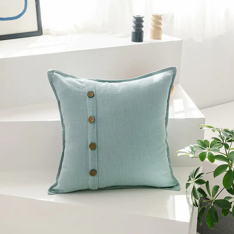 Solid Color Cotton-Linen Cushion with Insert (Japanese Style)